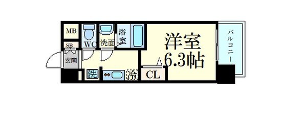 森ノ宮駅 徒歩5分 7階の物件間取画像